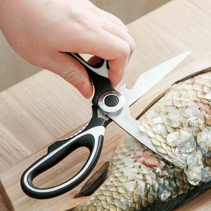 Multifunctional Stainless Steel Kitchen Scissors for Meat & Fish