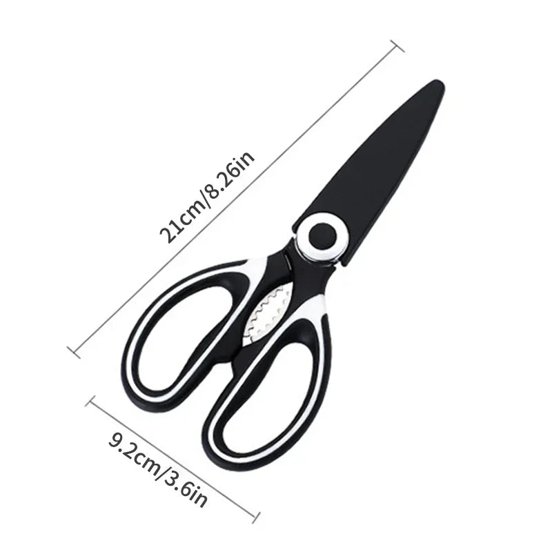 Multifunctional Stainless Steel Kitchen Scissors for Meat & Fish