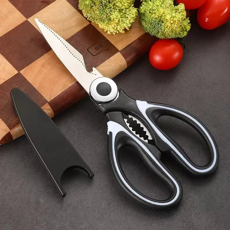 Multifunctional Stainless Steel Kitchen Scissors for Meat & Fish