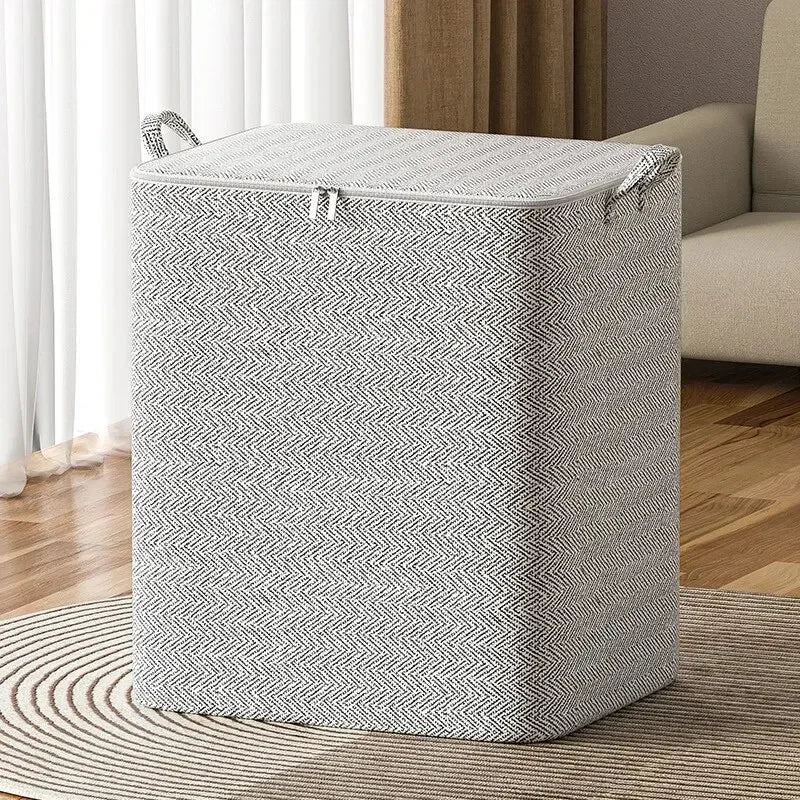 Grey Arrow Pattern Zippered Storage Bag for Blankets & Clothes