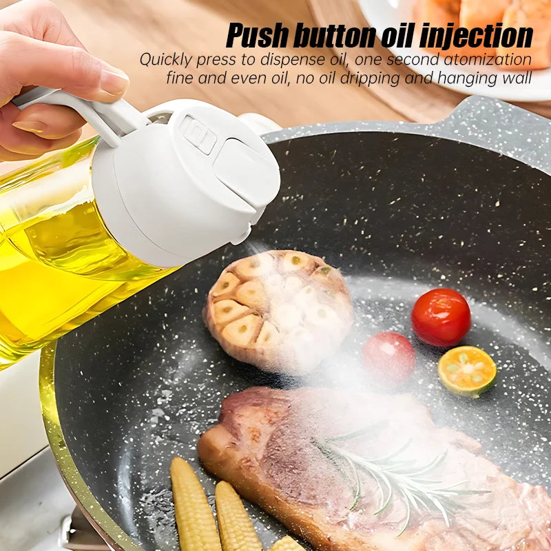 2 in 1 Oil Dispenser and Oil Sprayer：17oz/500ml Glass Olive Oil Dispenser Bottle & Oil Spray Bottle,Oil Sprayer for Cooking,Kitchen,Salad,Barbecue,Air Fryer