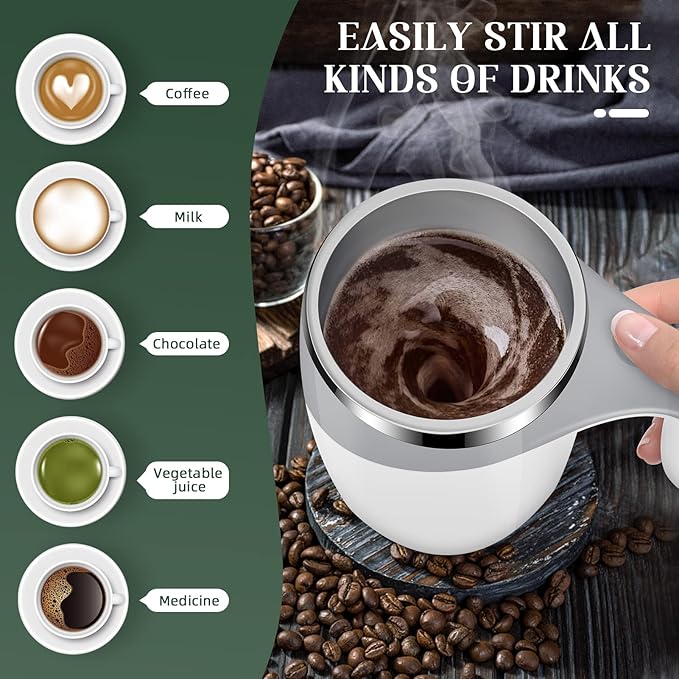 Kitchen Electric Mixing Cup Stirring Coffee Cup Automatic Mixing Mugs Cup Lazy Rotating Magnetic Water Cup