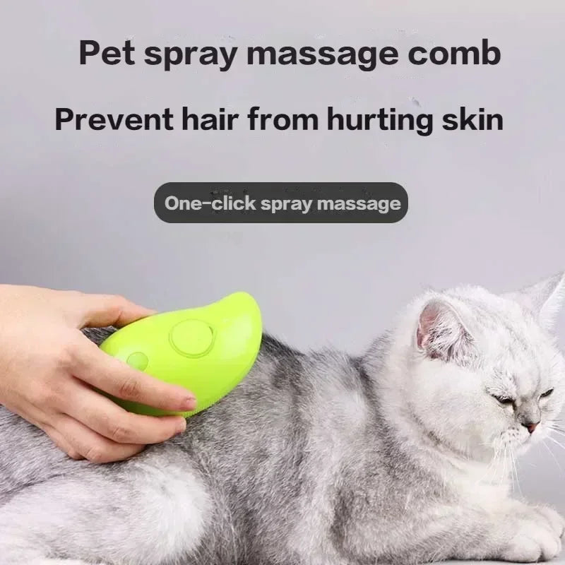 Cat Steam Brush, 3 in 1 Cat Steamy Brush Cleanser, Silicone Massage Grooming Brush, Pet Hair Cleaning Brush Comb for Cats Dogs