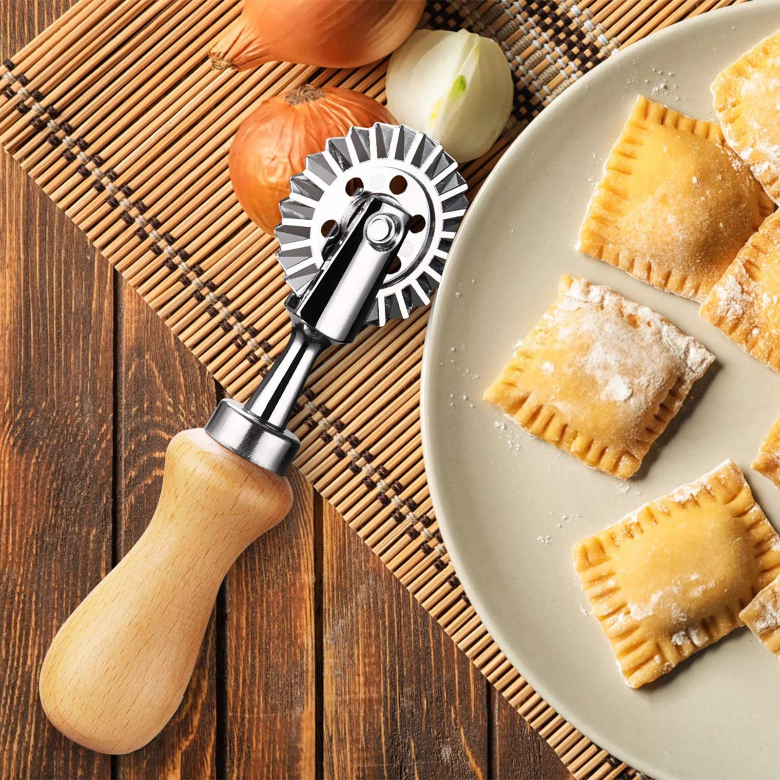 Fusiontec Pastry Wheel Cutter & Ravioli Crimper for Kitchen