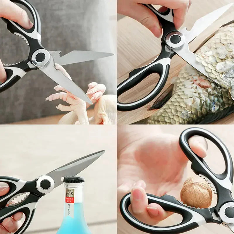 Multifunctional Stainless Steel Kitchen Scissors for Meat & Fish