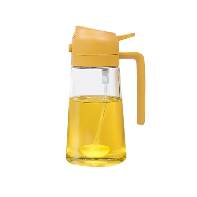 2 in 1 Oil Dispenser and Oil Sprayer：17oz/500ml Glass Olive Oil Dispenser Bottle & Oil Spray Bottle,Oil Sprayer for Cooking,Kitchen,Salad,Barbecue,Air Fryer