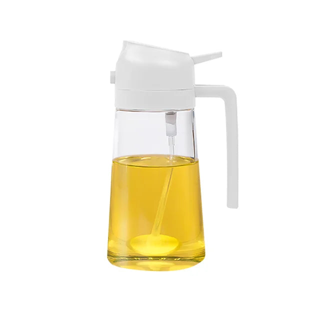 2 in 1 Oil Dispenser and Oil Sprayer：17oz/500ml Glass Olive Oil Dispenser Bottle & Oil Spray Bottle,Oil Sprayer for Cooking,Kitchen,Salad,Barbecue,Air Fryer