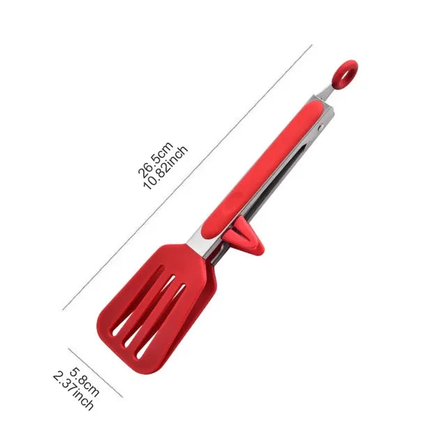 9-Inch Stainless Steel & Silicone Food Tongs for Cooking