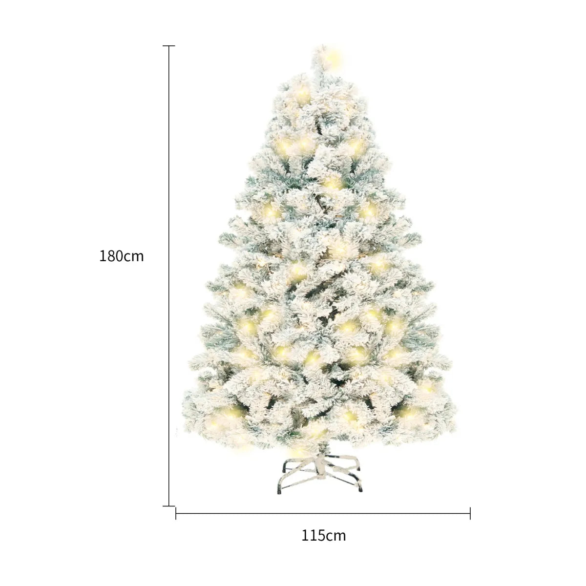 Artificial Christmas Tree | Snow Flocked Fake Christmas Tree with 407 Branch Tips | Xmas Tree for Home & Office, Foldable Base