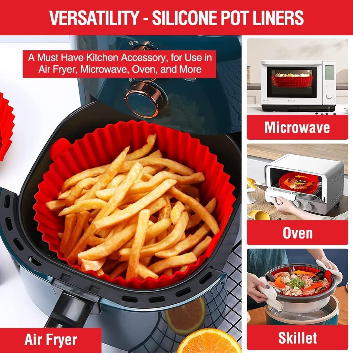 🔥 2024 NEW 🔥 AIR FRYER SILICONE BAKING TRAY 🍟 ( LAST DAY SALE 34% OFF )