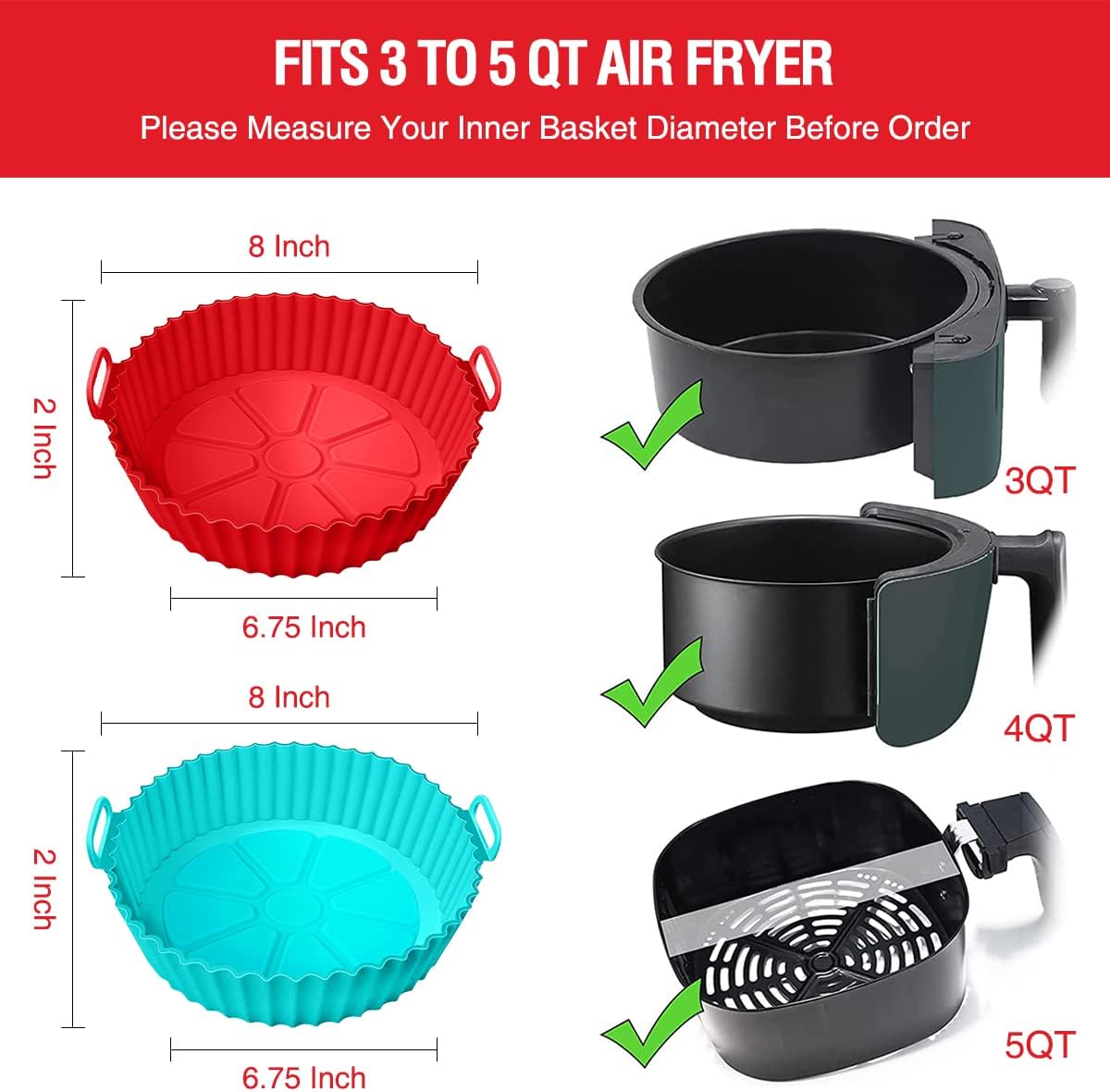 🔥 2024 NEW 🔥 AIR FRYER SILICONE BAKING TRAY 🍟 ( LAST DAY SALE 34% OFF )