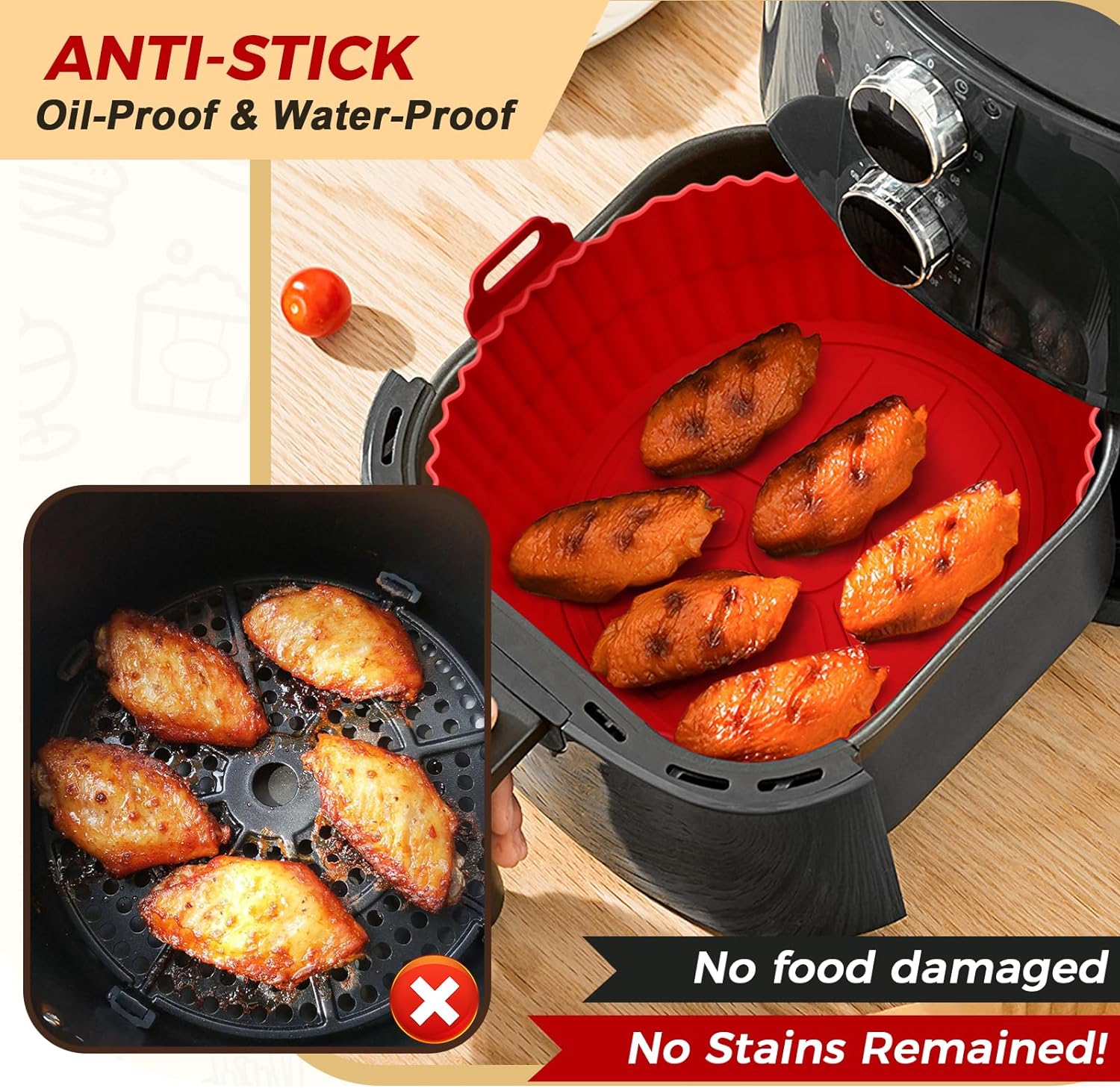 🔥 2024 NEW 🔥 AIR FRYER SILICONE BAKING TRAY 🍟 ( LAST DAY SALE 34% OFF )